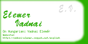elemer vadnai business card